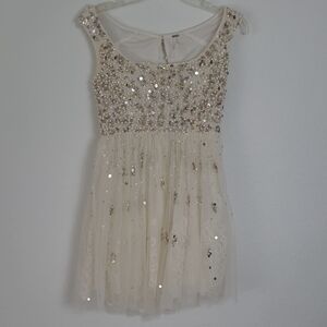 Free People Eegant Cream Sequin Kids Dress Size 2